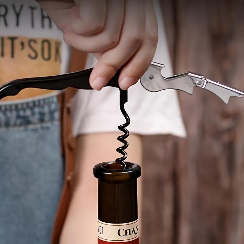 1pc, Easy-Glide Stainless Steel Corkscrew - 4.7" Effortless Wine Opener For Home & Rv Use