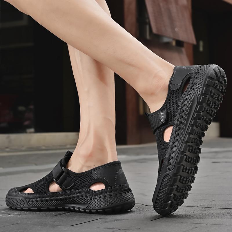 Summer Men's Lightweight and Fashionable Handmade Mesh Breathable Outdoor Casual Shoes Hiking Shoes 38-46