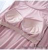 Modal Padded High Neck Long Sleeve Slimming T-Shirt with Built-in Bra for Women - Autumn/Spring.