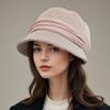 Hats for Women in Autumn and Winter Versatile Woolen Hats Japanese Retro Elegant Temperament Celebrity Fisherman Hat Warm Wide B