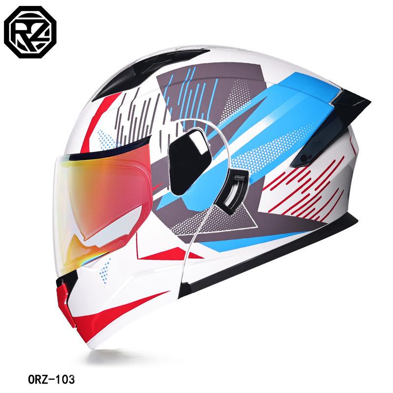 Orz New Helmet Facelift Helmet Motorcycle Helmet Motorcycle Dual Lens Men's And Women's Four Season Motorcycle Cruise Helmet Large Size