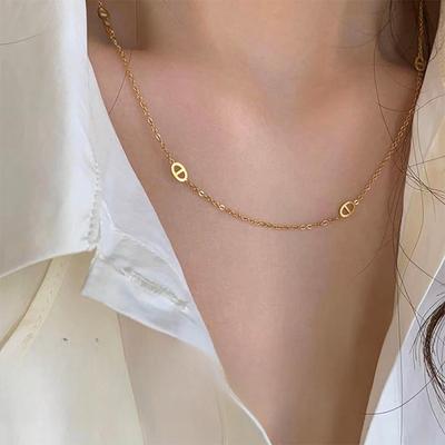 Necklace Korean Minimalist Niche Premium Pig Nose Necklace Female Non-fading Light Luxury Collarbone Chain