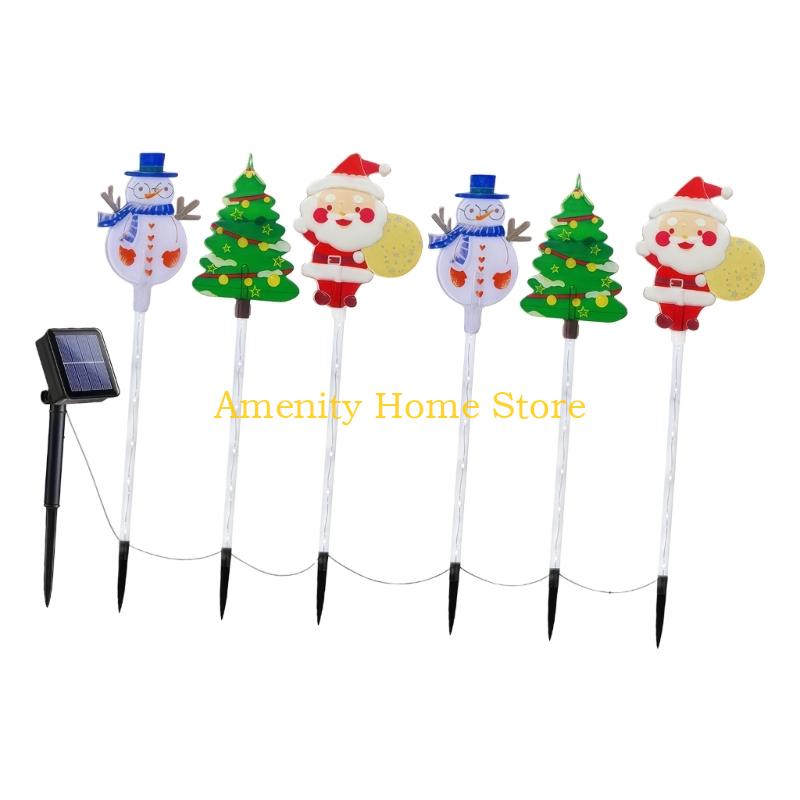 F26C Pack of 6 Solar Christmas Lights with Auto Dusk Sensor Providing Easy Operations for Various Outdoor Celebration