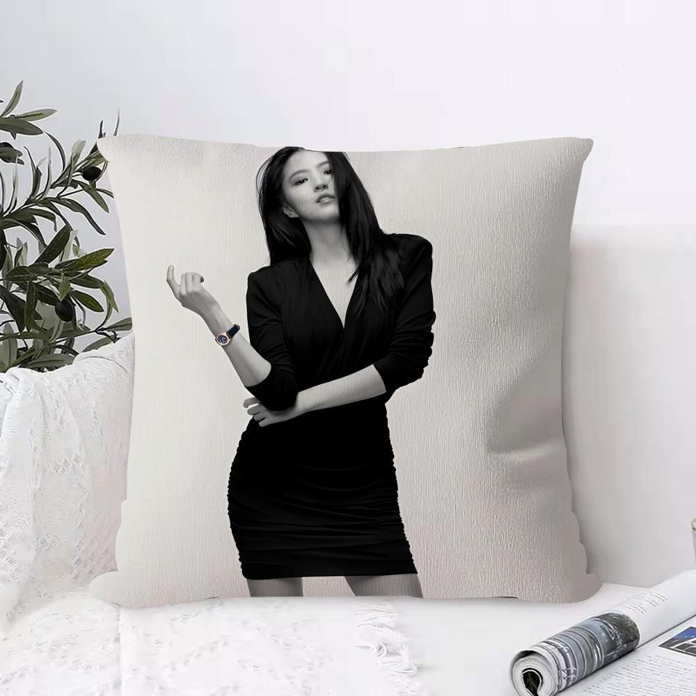 Han Sohee Cushion Cover Anti-dustmite Pillowcase Invisible Zipper Silky Short Plush Sofa Cushion Cover