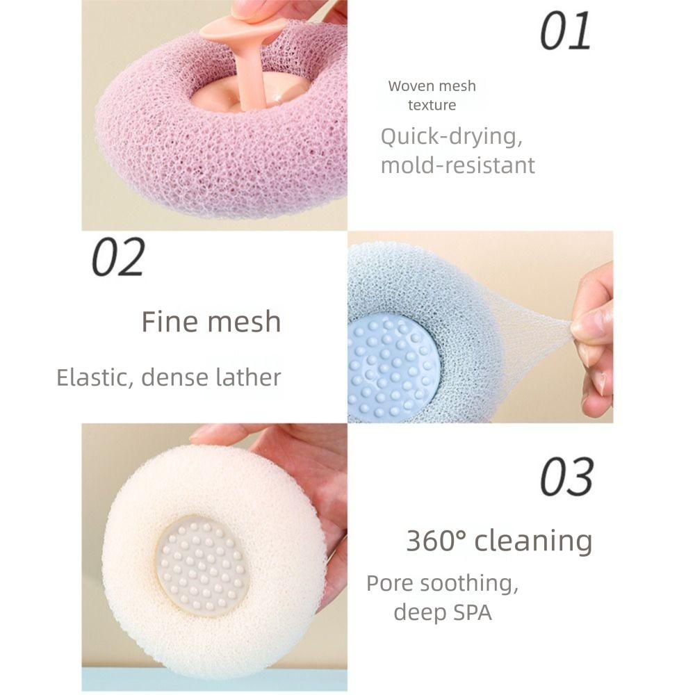 with Suction Cup Body Scrubber Rich Bubble Sponge Bubble Brush  Bathing Accessories