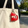 Schlüsselanhänger Anhänger Kunstleder Simulierte Katze Spielzeugform Schlüsselanhänger mit Universellem Karabinerhaken Tasche Hängendes Ornament