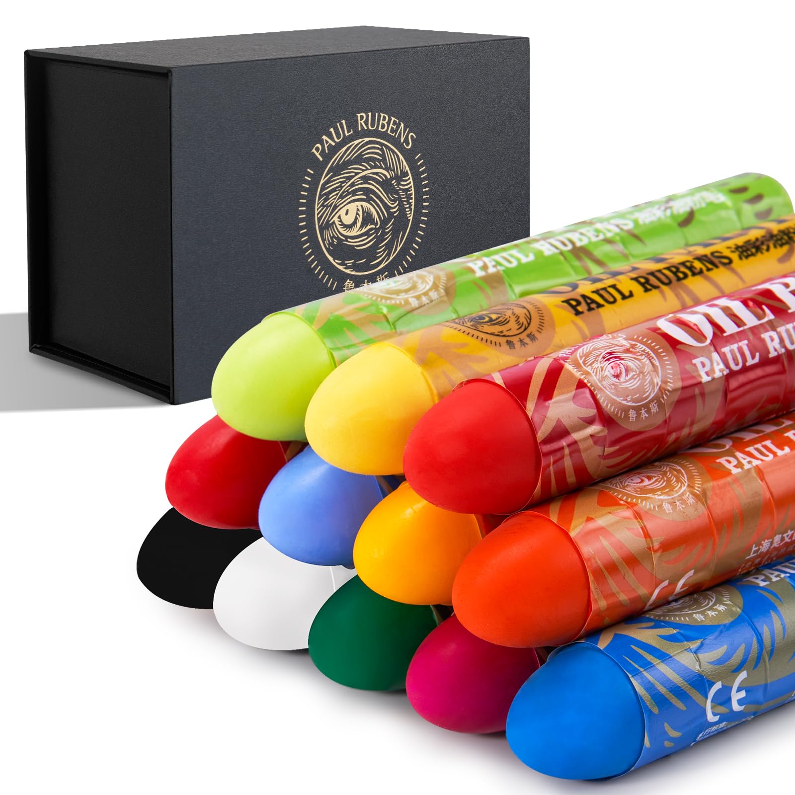 Paul Rubens Oil Pastels 12 Colors Super Jumbo HaiYa Artist Soft Oil Pastels - Vibrant and Creamy Art Supplies for Artists, Beginners, Students, and Ar