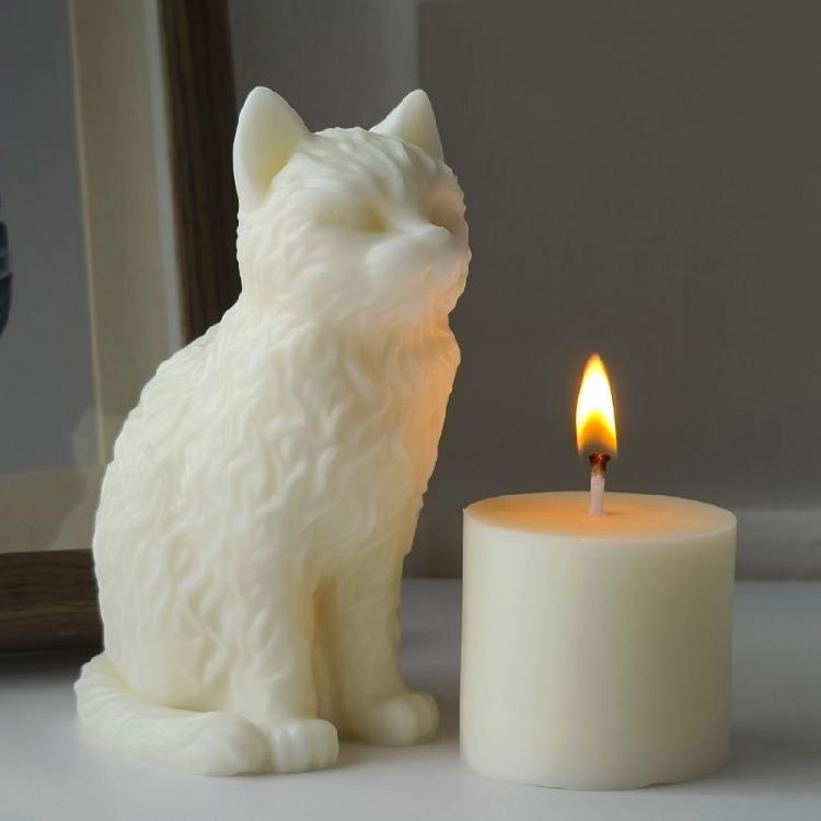 Silicone Crafting Mold Candle Moulds Resin Art Moulds Sitting Cats Shape Craft Molds Candle Making Molds for Hand-Making