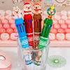 Christmas 10-Color Ballpoint Pen Santa Snowman Topper Designs Pen Multi-Color Writing Tool Fun Holiday Gift for Students Friends