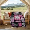 Horse Love Happiness Lifestyle Quotes Collection Personalized Outdoor Blanket Customize Your Name Ultrasoft Suitable For Picnics Outdoor Travel And