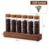 Coffee Beans Storage Container Display Rack Walnut Tea Tube Bottle Glass Espresso Coffee Accessories Tool Barista Coffeware Sets