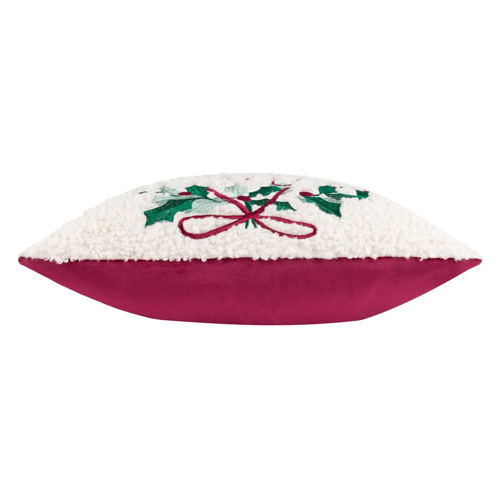 Furn Holly Jolly Embroidered Wreath Christmas Cushion Cover