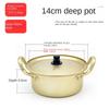 Gold Ramen Noodle Pot Double Ears with Lid Easy To Clean Soup Hot Pot Universal Aluminum Noodle Cooking Pot Induction Cooker Gas