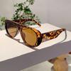 Fashion New Retro Oval Large Frame Sunglasses Wide Leg Jelly Color Personalized Design UV Resistant Sunglasses Female