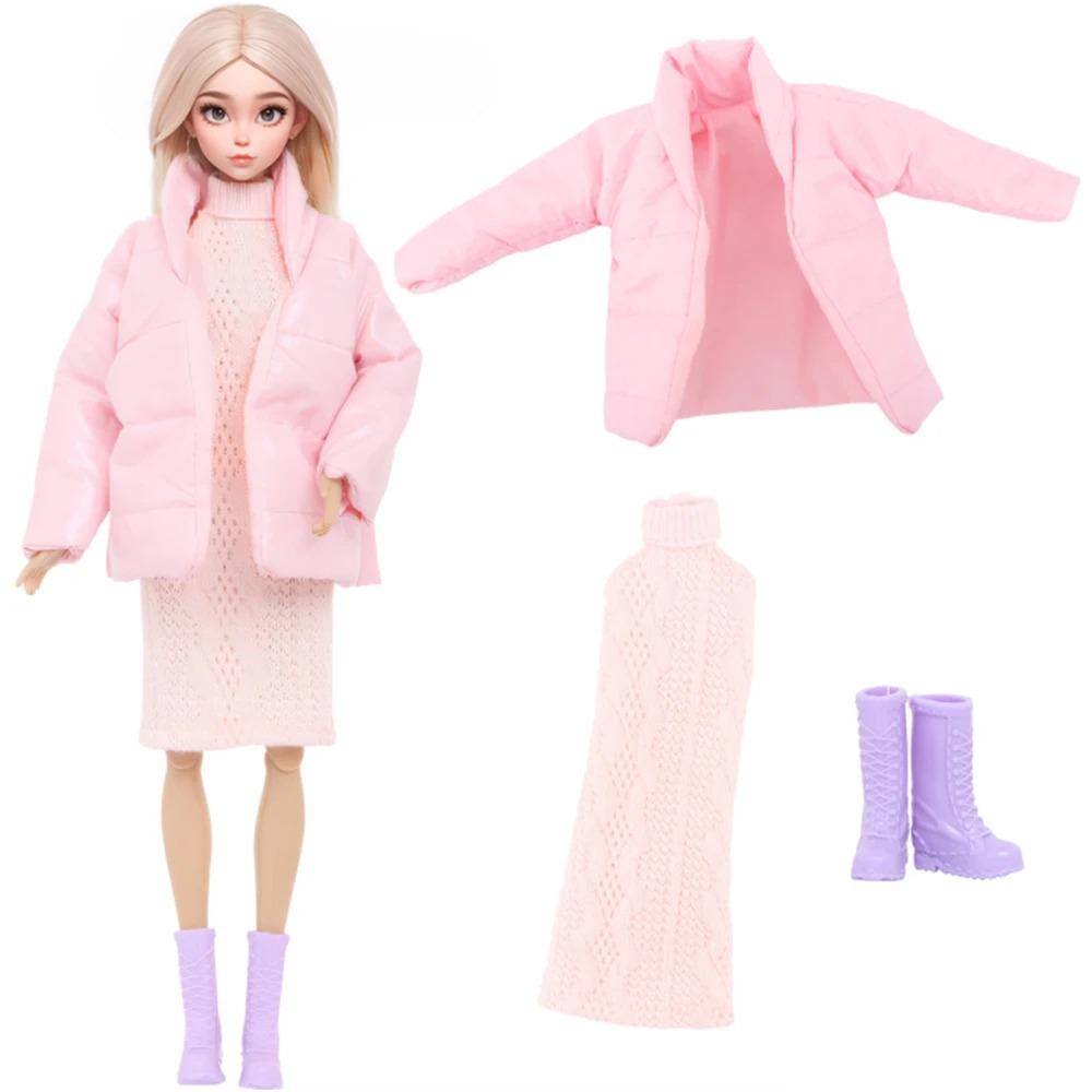 Bară Haine Păpușă 11.5'' Păpușă bie 3 Buc/Set Modă Palton de Iarnă Rochie Cămașă Pantaloni Pantofi Cizme Accesorii Păpușă 11.8 Inch Jucărie Copii