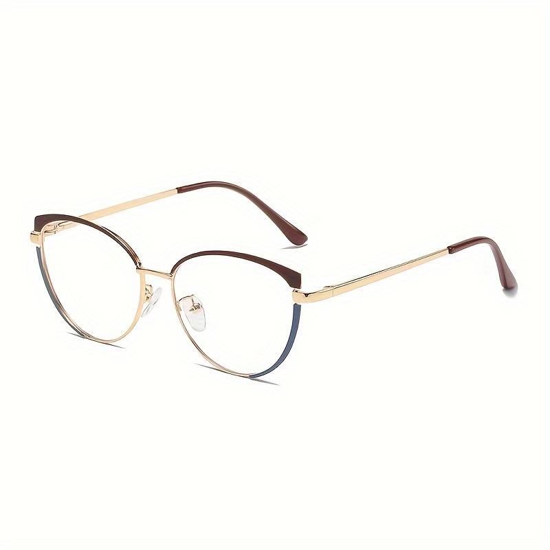 1Pcs Sweet Wind Color Change Anti Blue Light Glasses Cute Metal Elliptical Frame Women'S Fashion Glasses