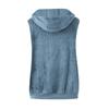 Women's Fashionable Solid Color Plush Zipper Pocket Hooded Sleeveless Loose Warm Vest Jacket