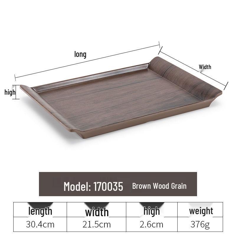Plateau rectangulaire en plastique noir nordique pour chambre d'hôtel, tasses à thé et à eau, articles de toilette et vaisselle de restauration