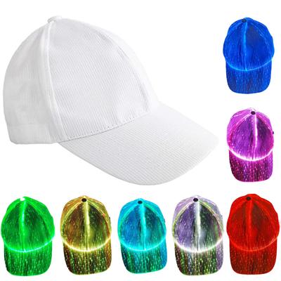 Cadılar Bayramı Renk Değiştiren LED Işıklı Şapka Noel Fiber Optik Beyzbol Şapkası Hip Hop Şapkası