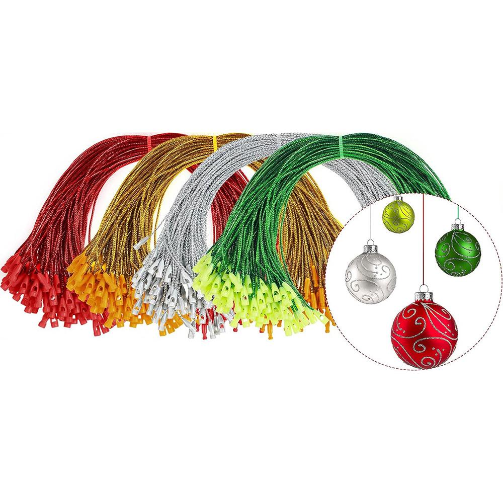 

400 шт./компл., рождественские украшения, веревочная вешалка, предварительно вырезанный крючок для ленты для рождественских елочных украшений с застежкой-застежкой