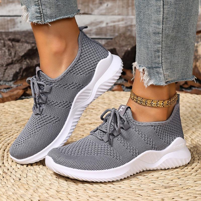 

Обувь женская новая спортивная обувь на шнуровке модная и универсальная повседневная женская обувь сетчатая дышащая большого размера женская обувь 43