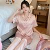 Temperament Simple Pink Love Printed Pajamas Spring And Summer Girl Home Leisure And Comfortable Suit