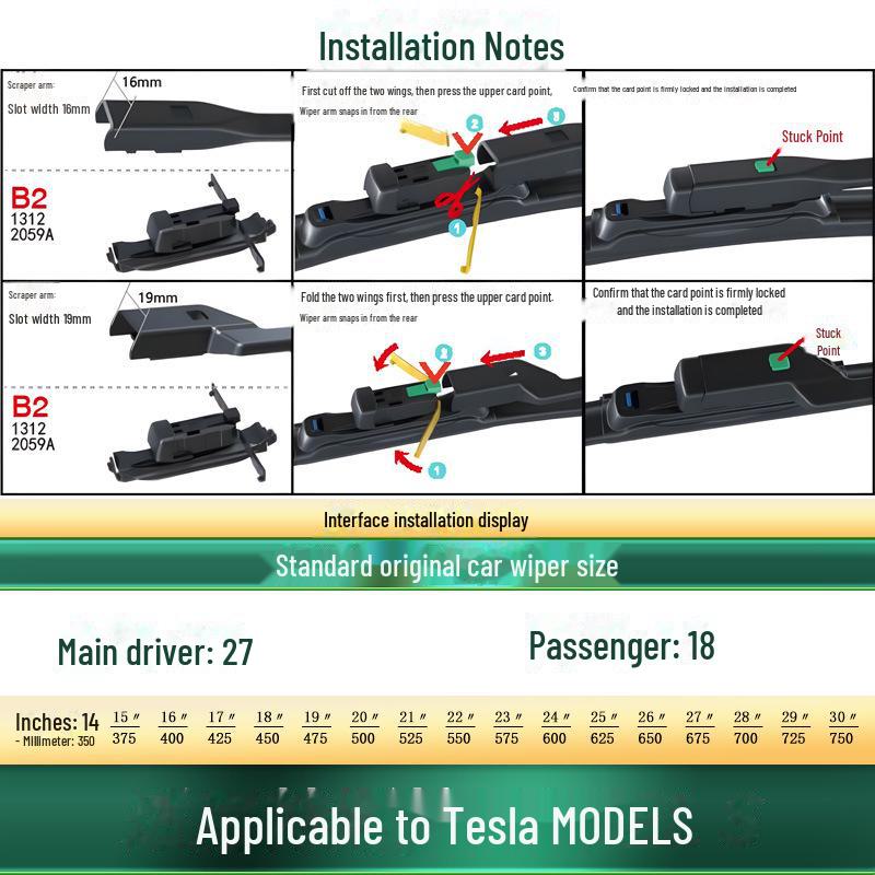Tesla Model S Multifunktions-Leise-Gummiwischerblatt