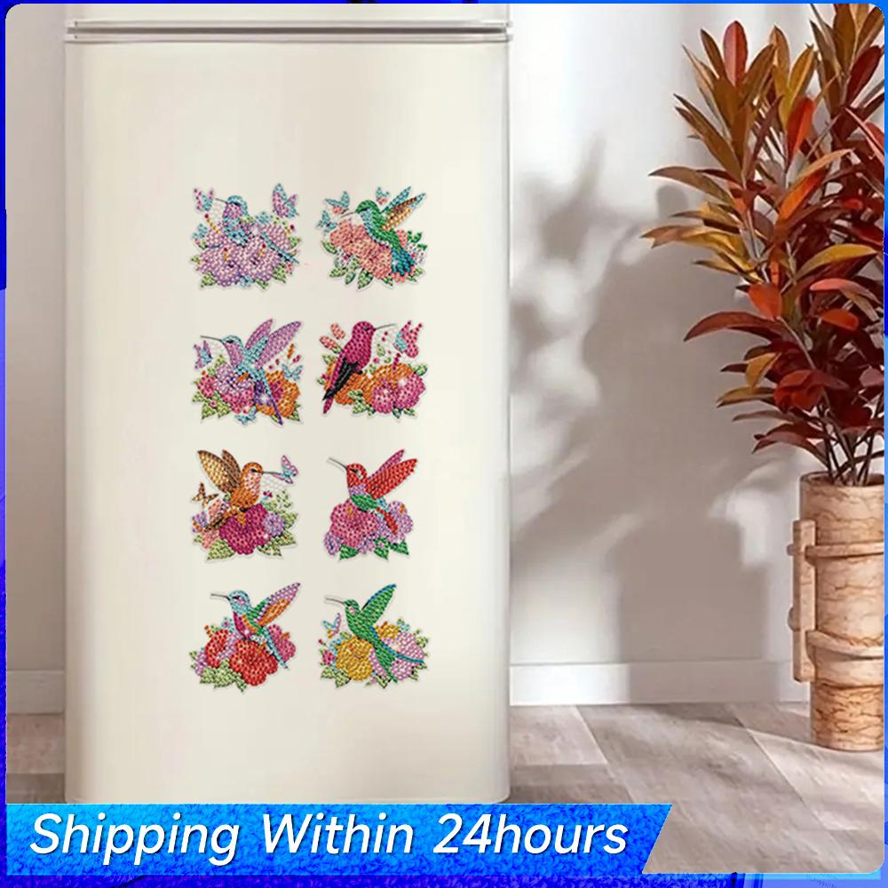 

16Pcs Butterfly Hummingbird DIY Diamond Art Magnets Fridge Diamond Painting Magnets Stickers for Adults DIY Home Decors China Mainland
