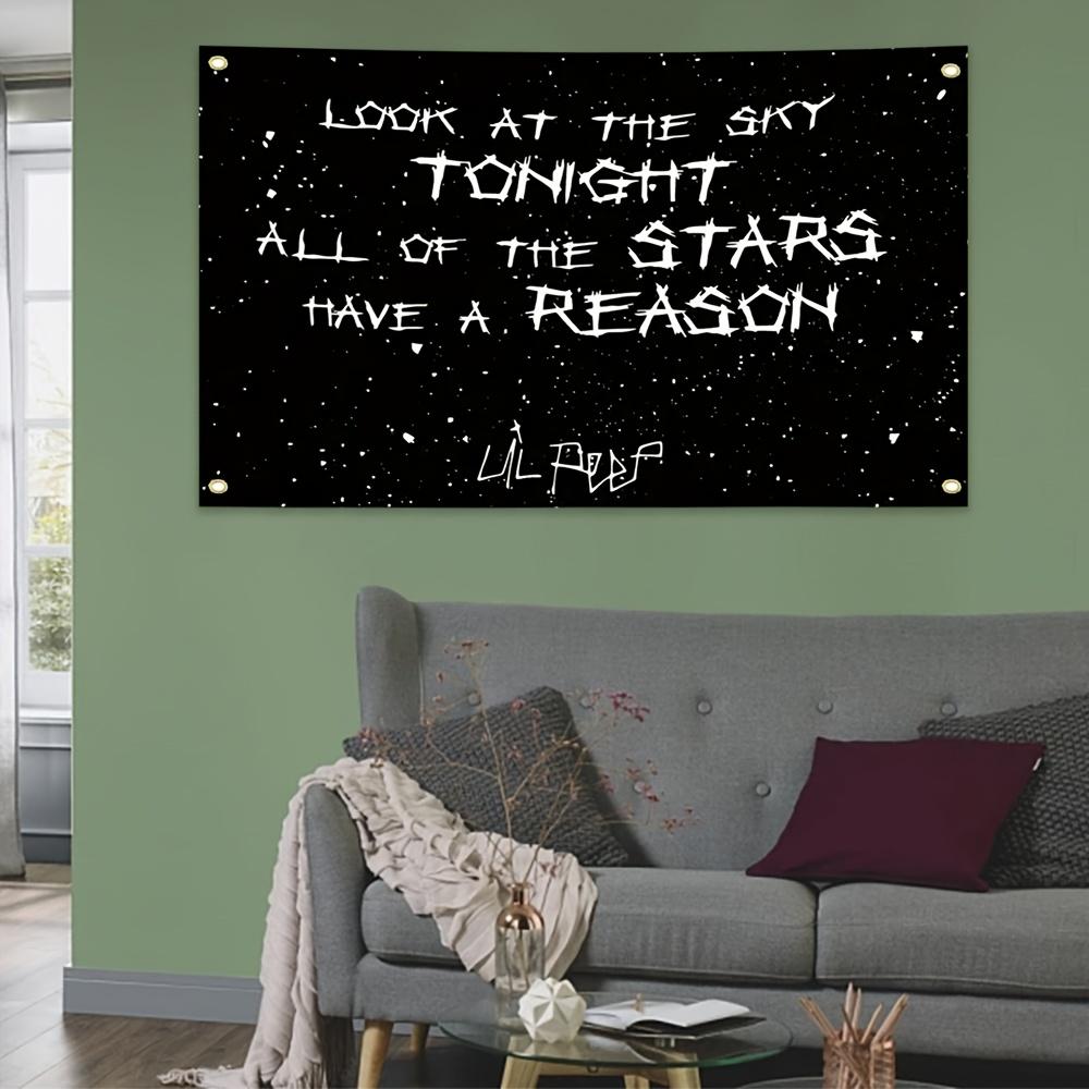 

Every Star Has Its Purpose Black Star Flag Tapestry ft Lil Peep DoubleStitched with Brass Grommet for Easy IndoorOutdoor 74x94cm(29x37in)