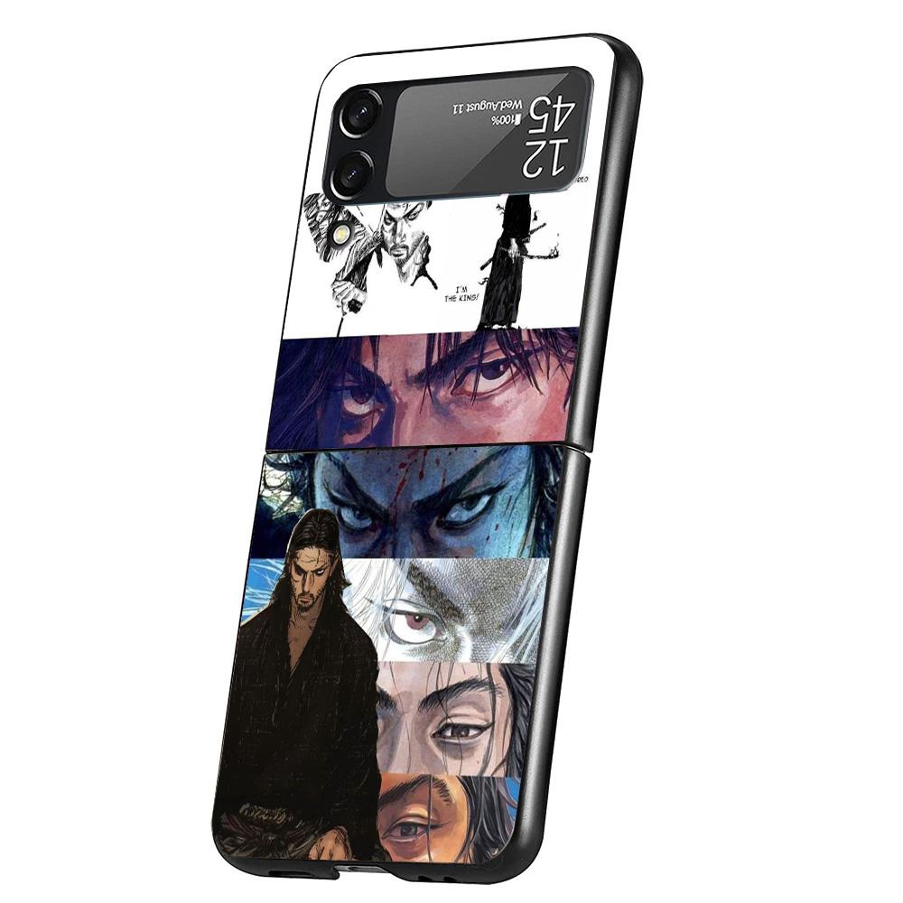 Anime Vagabond Samurai Cover Phone Case For Samsung Galaxy Z Flip 7 6 5 4 3 5G Flip7 Flip6 Flip5 Flip4 Flip3 Black Fundas Shell