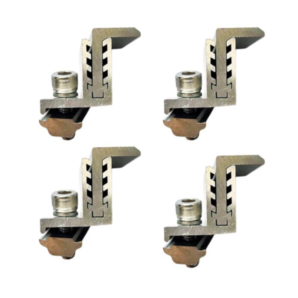4Pcs Aluminum Solar Panel Clamps Medium Pressure Solar Rail End Clamps  Photovoltaic Support