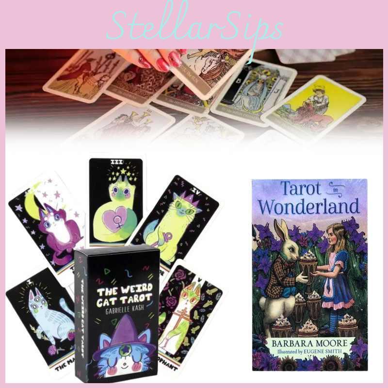 Classic The Weird Cat Tarot In Wonderland Cards With Vibrant Packaging For Meditation And Play