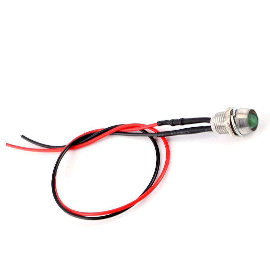 4 Pcs 12v 8mm LED Panel Pilot Dash Warning Light Indicator Lamp Car Van Green