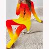 Euro-American Fashion 3D Gradient Color Print Women's  Four-season Long-sleeved T-shirt + Long Pants Two-piece Set. Perfect Gift for Valentine's Day