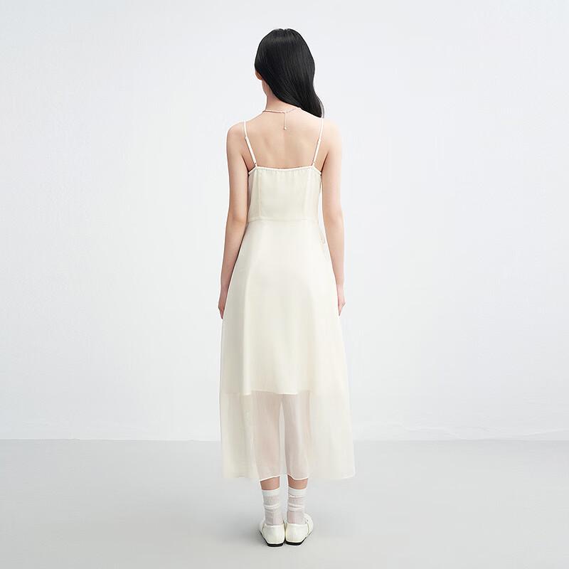 Le Tinte Light French Style Ruffle Trim Spaghetti Strap Dress