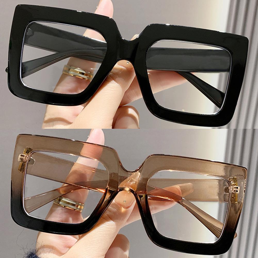

2 Pcs Large Square Reading Glasses Classic Fashion Anti-Blue Light Reading Eyeglasses Foldable Comfortable Presbyopia Eyewear +100