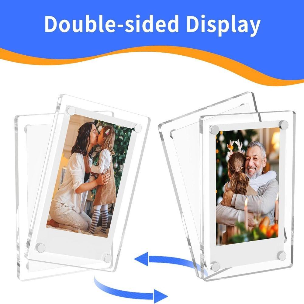5pcs Transparent Fridge Magnetic Photo Frame Acrylic Refrigerator Magnet Picture Frame  Home Decor