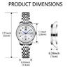 OLEVS Women's Watch, Waterproof, Analog Quartz, Popular Fashion, Women's Arm Watch, Stylish, Silver Dial, White, Stainless Steel Band, Silver Women Wa