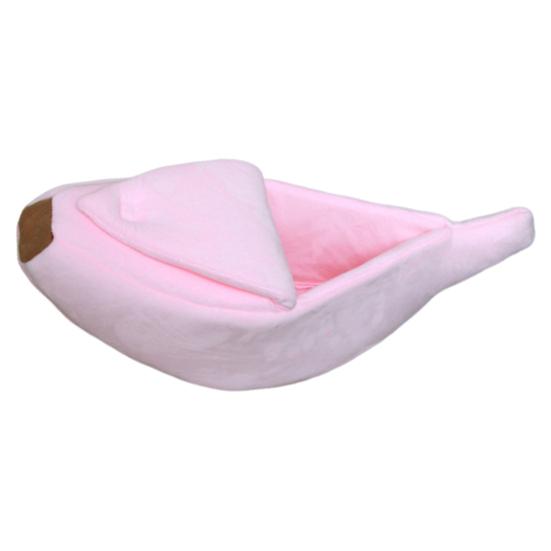 Cute Banana Cat Bed Plush Cozy Pet Cave Bed Semi-Enclosed Cat Hide Bed Fun Calming Bed for Puppies Cats Small Medium Sized Dogs