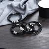 Personalisierte Schwarze Geflochtene Seilarmbänder für Männer, Graviert mit 5 Namen, Mehrfachumrundung, Bangles, Versprochen, Benutzerdefiniertes Jubiläumsgeschenk, Geschenk, Jubiläumsgeschenk