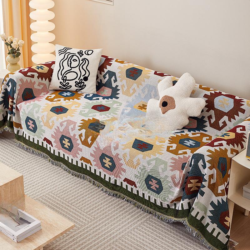 Nordic Instagram Style Sofa Cover Sofa Towel Cover Cloth Outdoor Living Room Sofa Cover Towel Double-Sided Thickened Baby Sling Camping