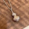 Chinese Retro Silver Gourd Necklace with Gold Hollow Carved Details - Clavicle Sweater Chain