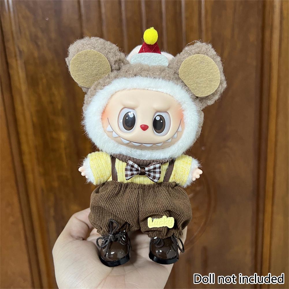 For 17cm Labubu Doll Clothes Fashion Clothes Hoodies Dresses Doll Clothes Color Match Shirts Dolls Accessories Cute Decoration Little Clothes