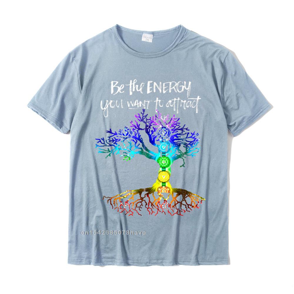 Chakra Tree Of Life Shirt Be The Energy You Want To Attract TShirt Custom Top TShirts Company Tops Shirt Cotton Unisex Camisa