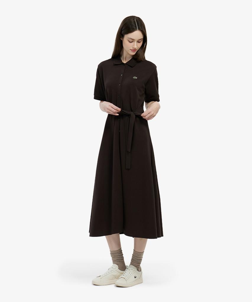 Lacoste Women'S Fit-And-Flare Short Sleeve Pique Dress Ef211E-56G 3La