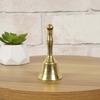 IBA Indianbeautifulart Handglocke aus Messing, Schulglocke, Rufdienstglocke mit Meenakari-Arbeit, Puja-Handglocke