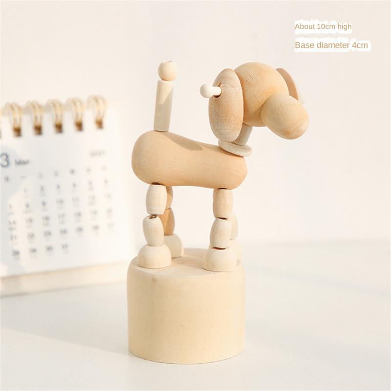 

Movable Puppet Desktop Figurine Ornaments Cartoon Wooden Artwork Clown Horse Giraffe Dog Statue Crafts Toy Gifts Home Decoration Style F