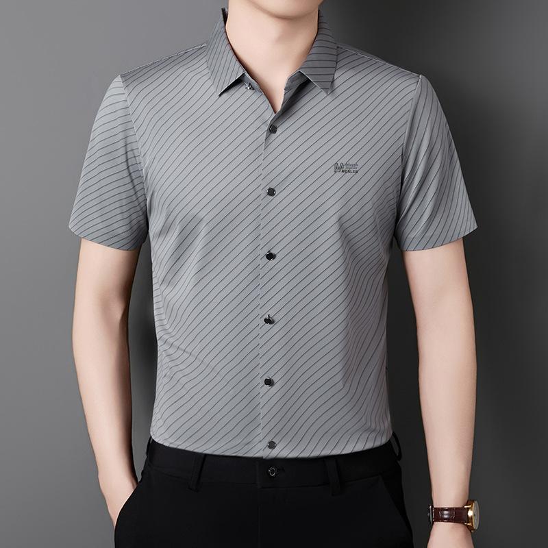 Summer Men s Ice Short Sleeve Shirt Breathable Versatile M