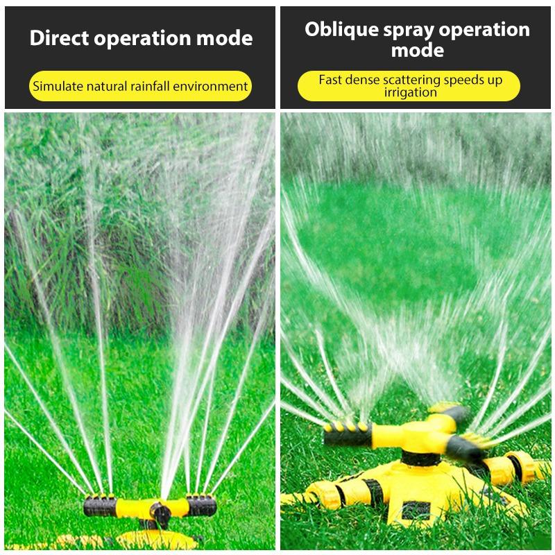 3-Arm Garden Lawn Sprinkler 360 Degree Automatic Rotating Yard Garden Large Area Coverage Water Sprinkler Irrigation Sprayer