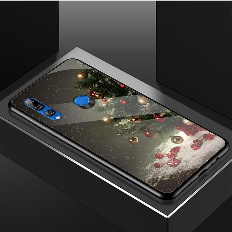 Merry Christmas Tempered Glass Phone Case For Huawei Honor 8X 9 10i 20i 20Lite 20Pro 30 Pro Cover Shell
